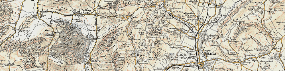 Old map of Round Oak in 1901-1903