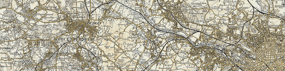 Old map of Round's Green in 1902