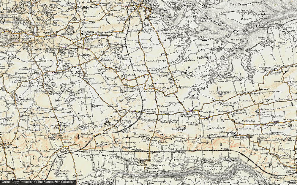 Old Map of Roundbush, 1898 in 1898