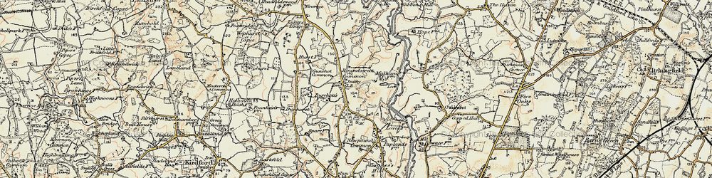 Old map of Roundstreet Common in 1897-1900