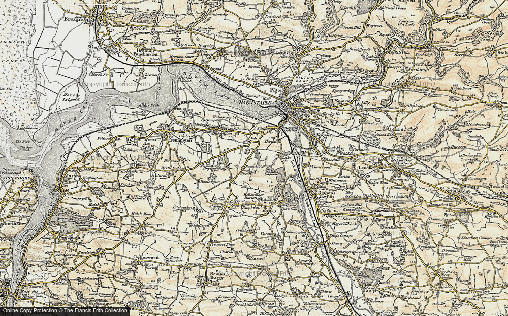 Old Map of Roundswell, 1900 in 1900