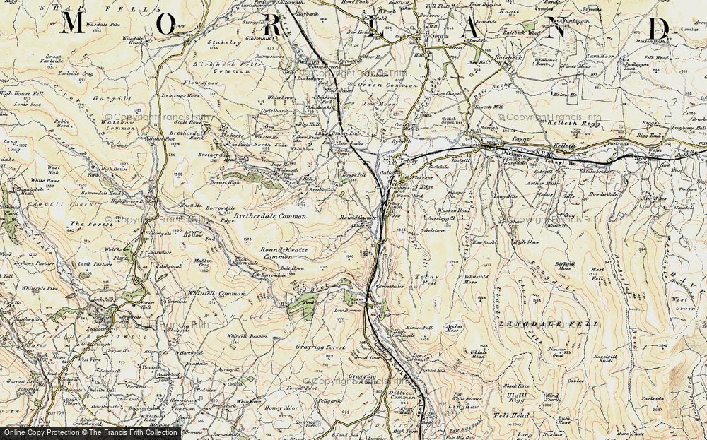 Old Map of Historic Map covering Bretherdale Common in 1903-1904
