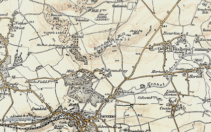 Old map of Roundway in 1898-1899