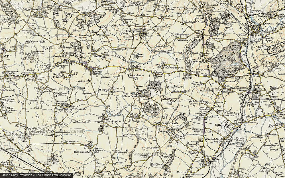 Old Map of Rous Lench, 1899-1901 in 1899-1901