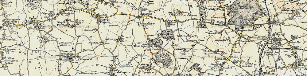 Old map of Rous Lench in 1899-1901