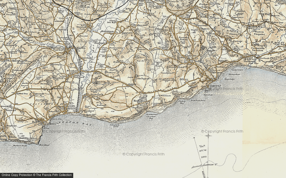 Old Map of Rousdon, 1899 in 1899