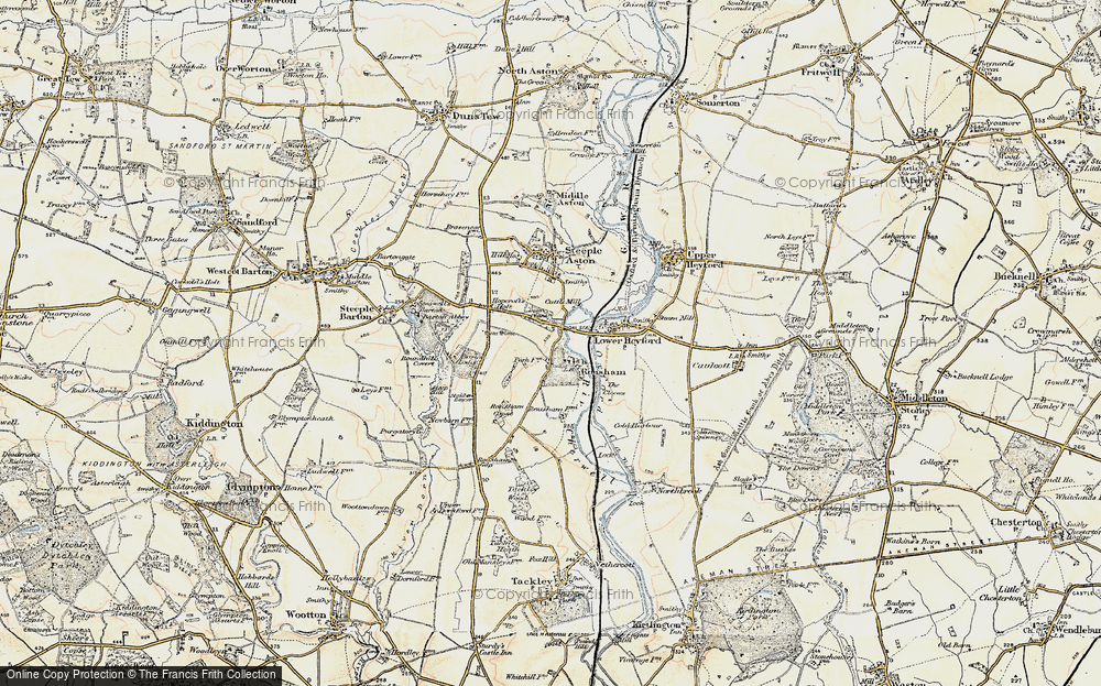 Old Map of Rousham, 1898-1899 in 1898-1899