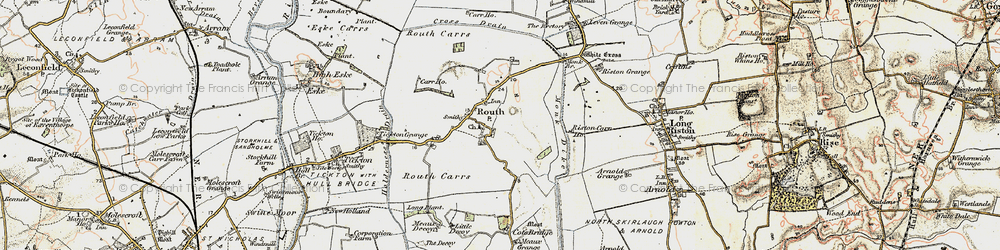 Old map of Leven Canal in 1903-1908