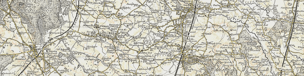 Old map of Row-of-trees in 1902-1903