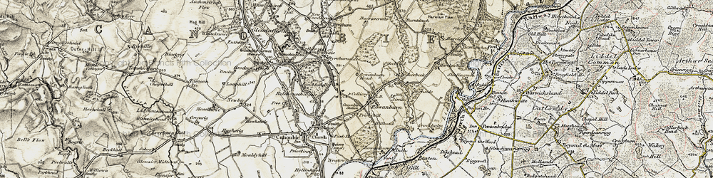 Old map of Airnlee in 1901-1904