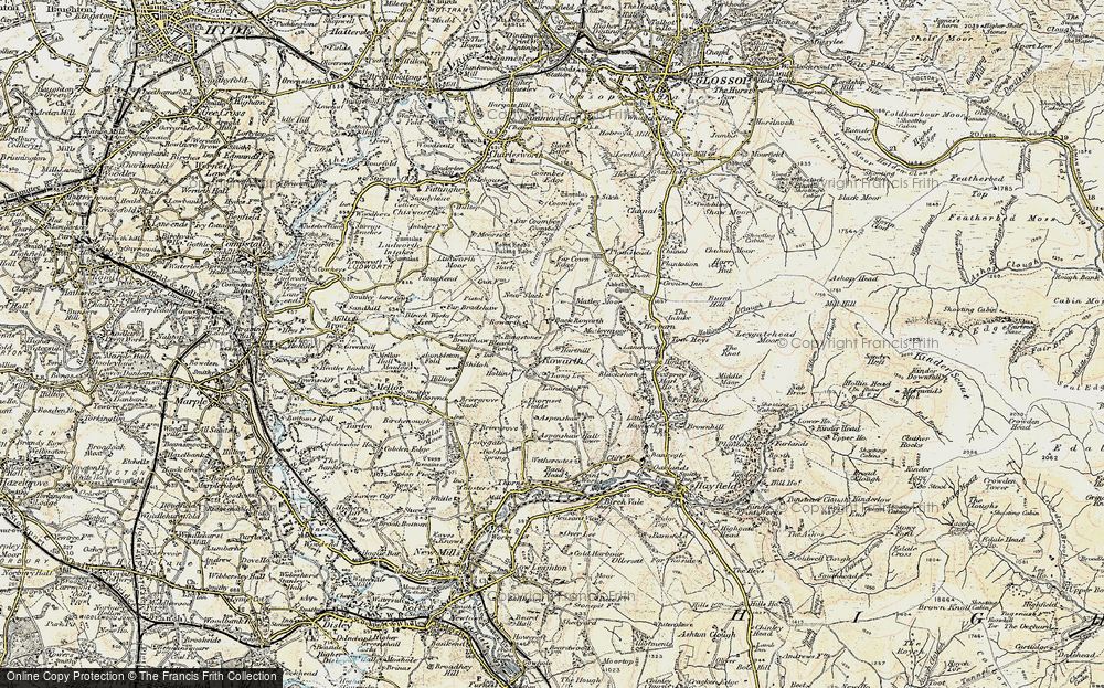 Old Map of Rowarth, 1903 in 1903