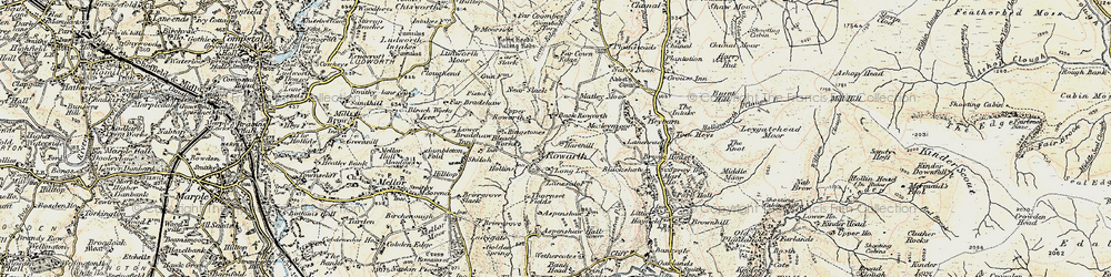 Old map of Rowarth in 1903