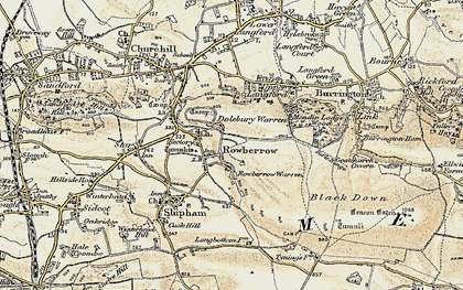 Old map of Rowberrow in 1899-1900