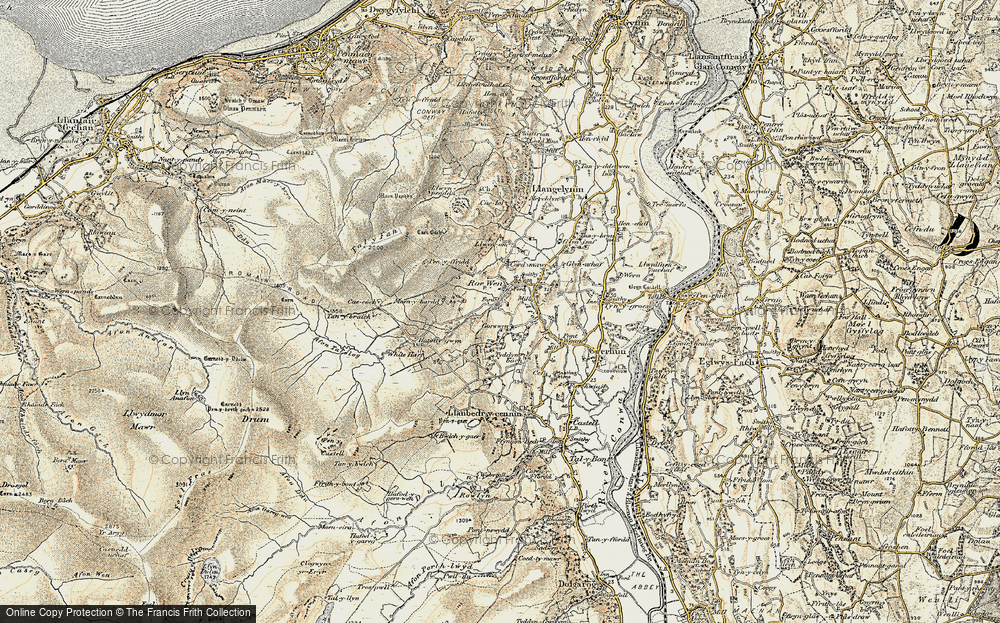 Old Map of Historic Map covering Afon Tafolog in 1902-1903