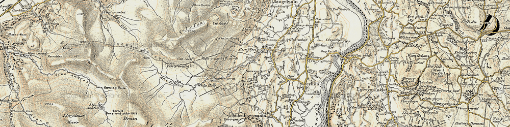 Old map of Afon Tafolog in 1902-1903