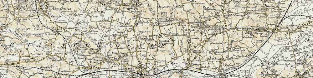 Old map of Rowford in 1898-1900