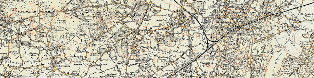 Old map of Rowhill in 1897-1909