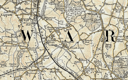 Old map of Rowington in 1901-1902