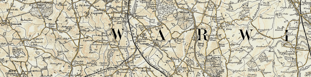 Old map of Rowington in 1901-1902