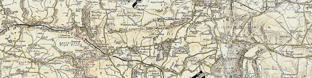 Old map of Rowland in 1902-1903