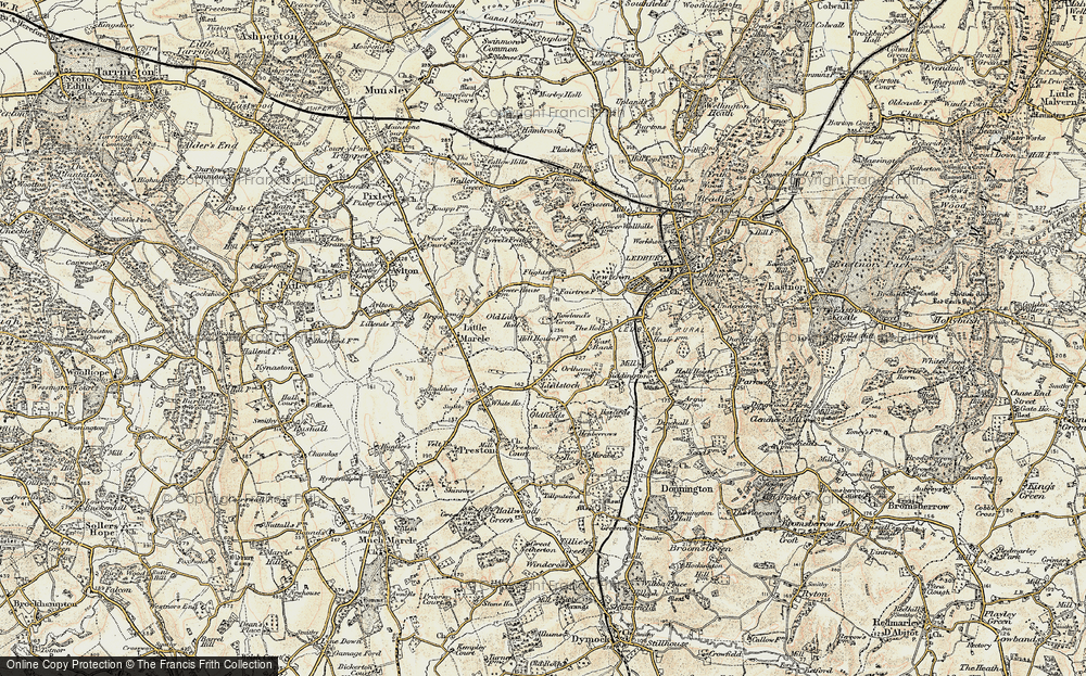 Old Map of Rowland's Green, 1899-1901 in 1899-1901
