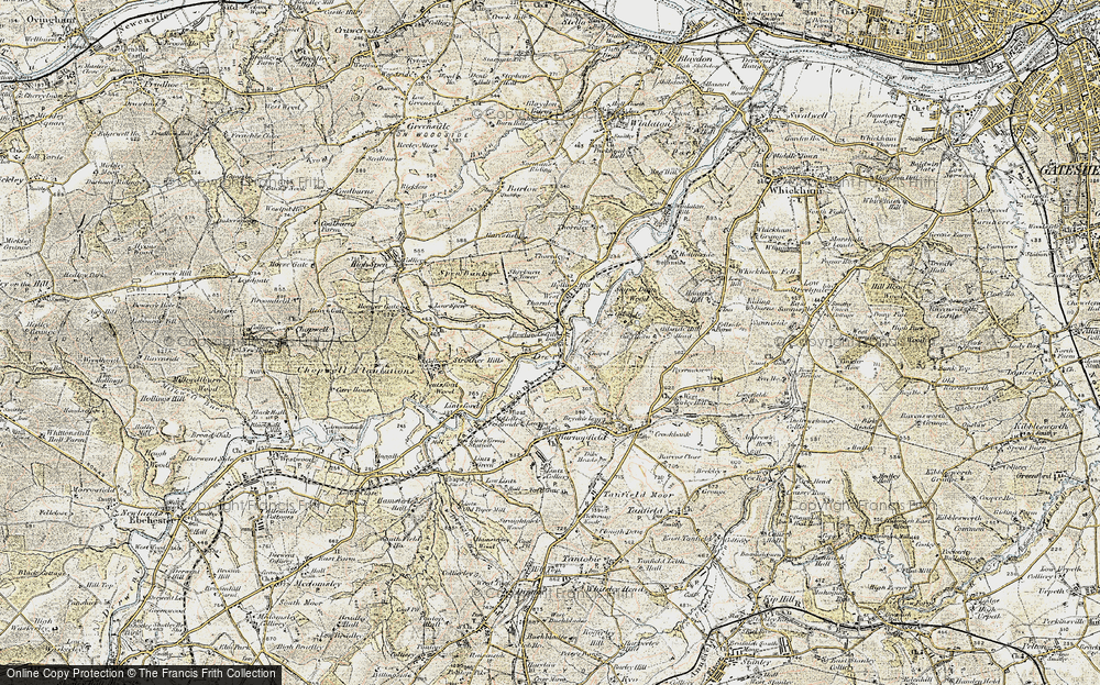Old Map of Rowlands Gill, 1901-1904 in 1901-1904