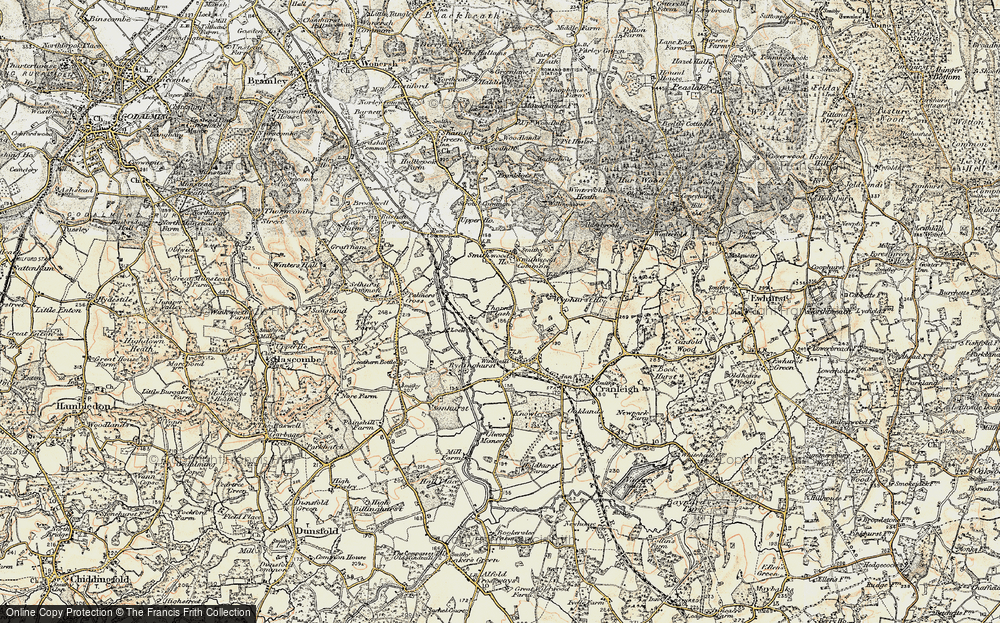 Old Map of Historic Map covering Willinghurst Ho in 1897-1909