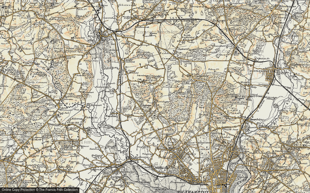 Old Map of Rownhams, 1897-1909 in 1897-1909