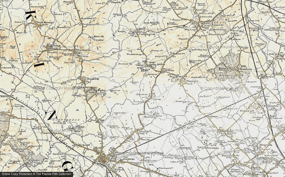 Old Map of Historic Map covering Burston Hill in 1898