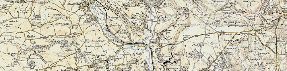 Old map of Haddon Hall in 1902-1903