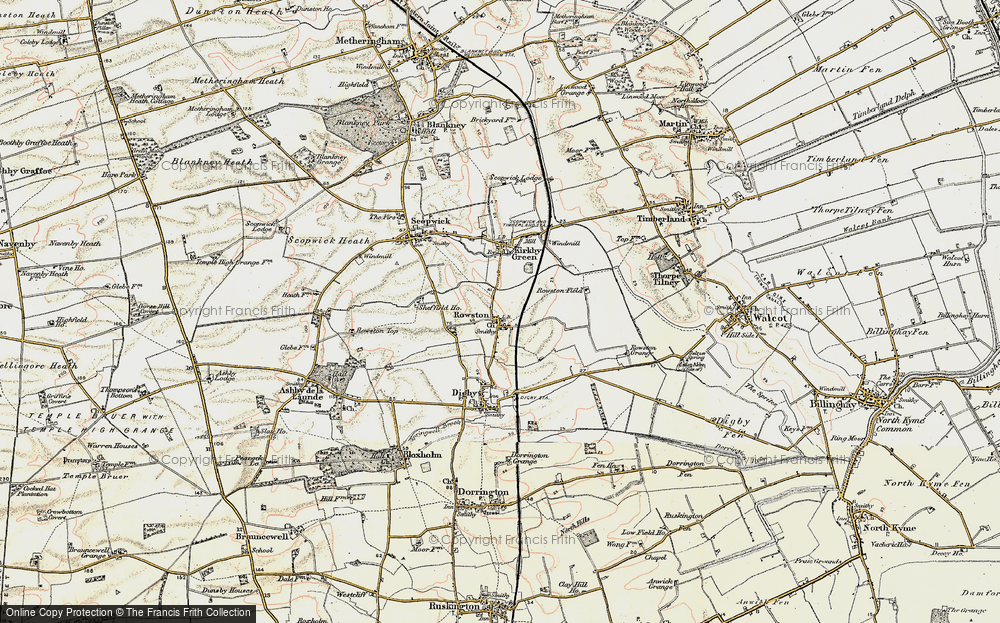 Old Map of Rowston, 1902-1903 in 1902-1903