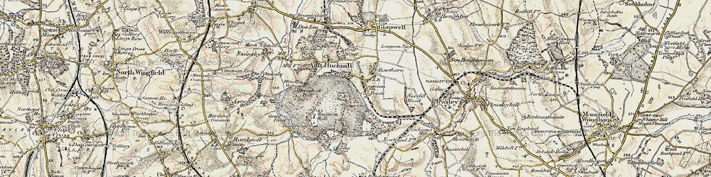 Old map of Rowthorne in 1902-1903