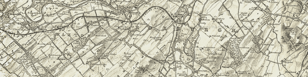 Old map of Roxburgh Mains in 1901-1904