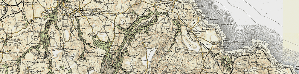 Old map of Roxby in 1903-1904