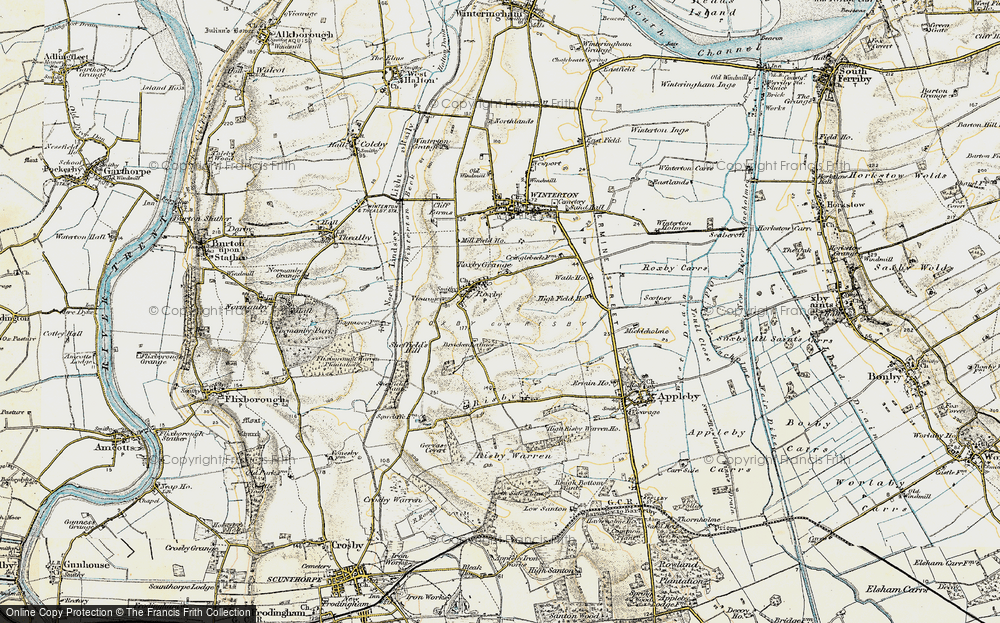 Old Map of Historic Map covering Brackenholmes in 1903-1908