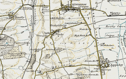 Old map of Roxby in 1903-1908