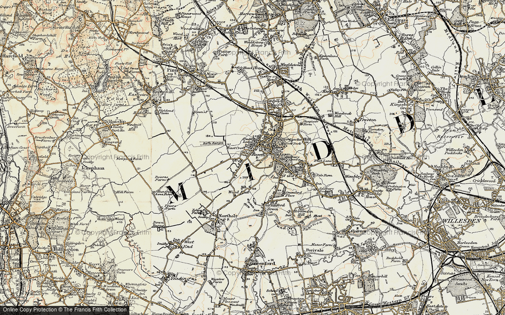 Old Map of Roxeth, 1897-1898 in 1897-1898