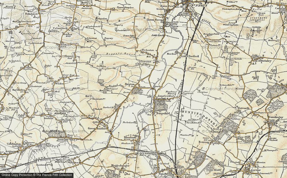 Old Map of Roxton, 1898-1901 in 1898-1901