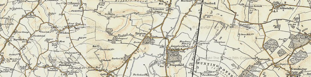 Old map of Roxton in 1898-1901