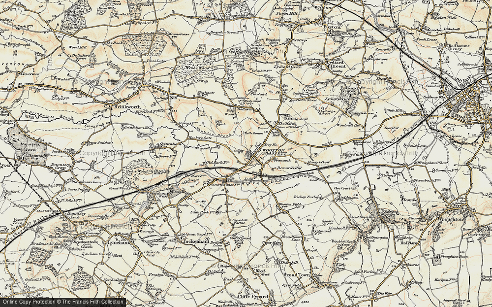 Old Map of Historic Map covering Brynard's Hill in 1898-1899