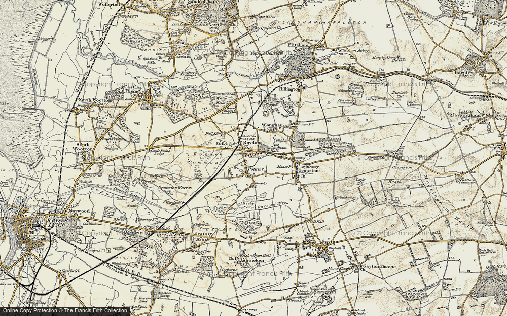 Old Map of Roydon, 1901 in 1901