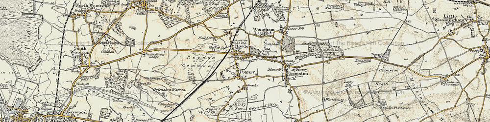 Old map of Roydon Common in 1901