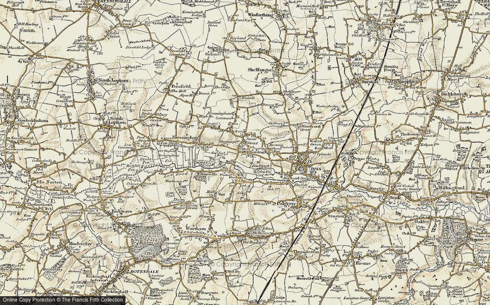 Old Map of Roydon, 1901 in 1901