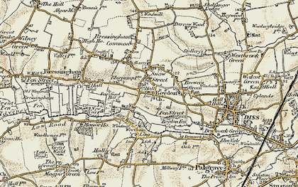Old map of Roydon in 1901