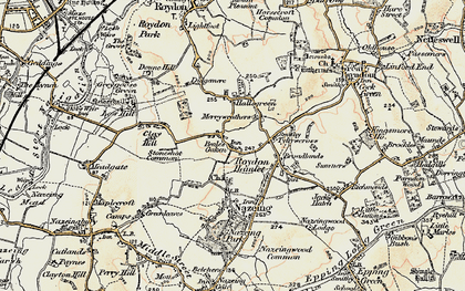Old map of Roydon Hamlet in 1898