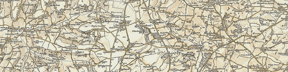 Old map of Royston Water in 1898-1900