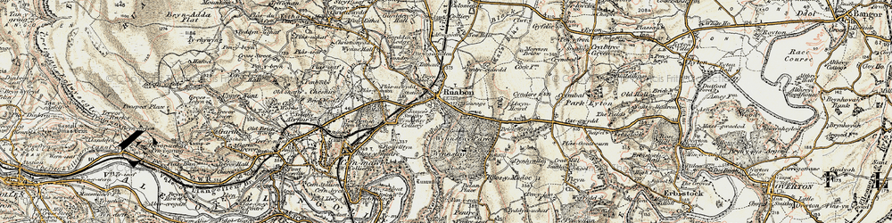 Old map of Ruabon in 1902