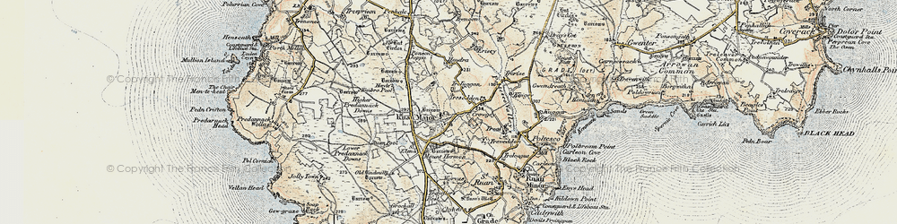 Old map of Ruan Major in 1900