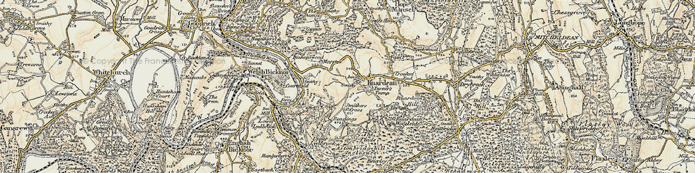 Old map of Ruardean in 1899-1900