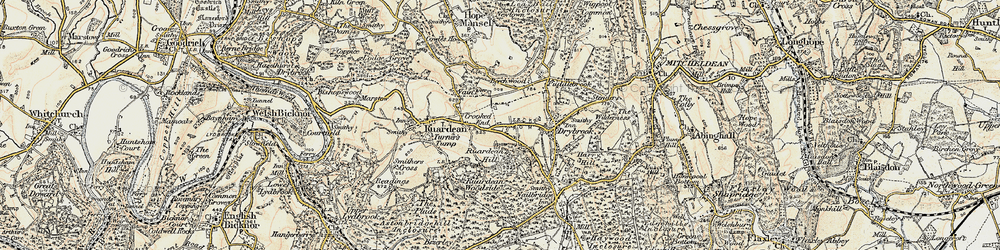 Old map of Ruardean Hill in 1899-1900